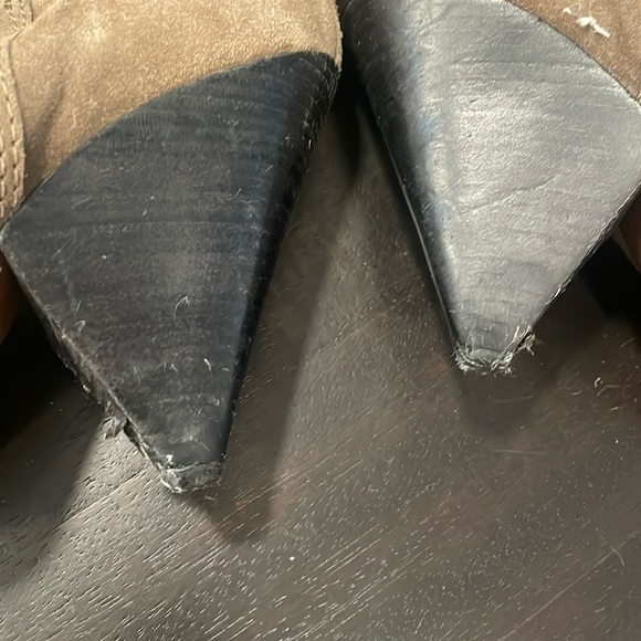 Isabel Marant tan suede black harness booties 37 - Picture 7 of 9